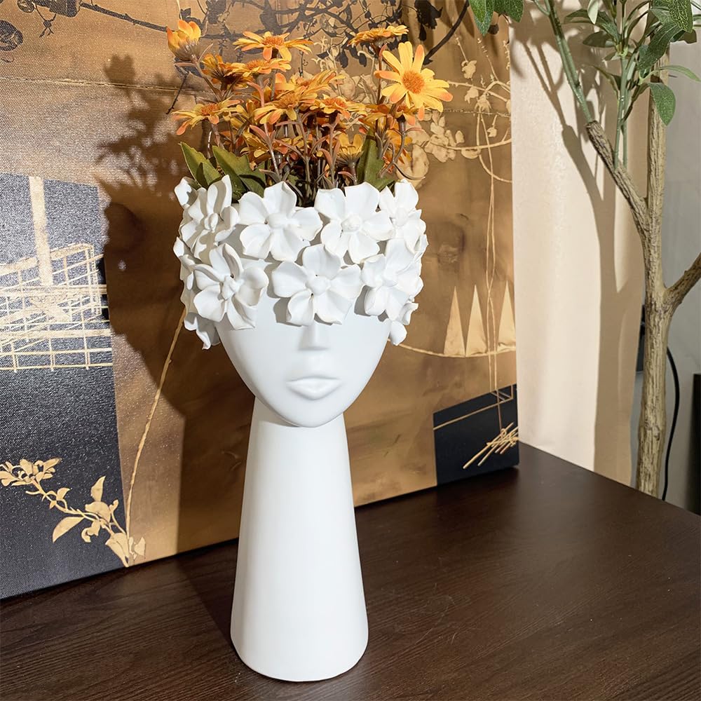 陶器製女性頭部花瓶 Amazon.co.jp: セラミック彫刻 女性 頭 顔 花瓶 装飾 ユニーク